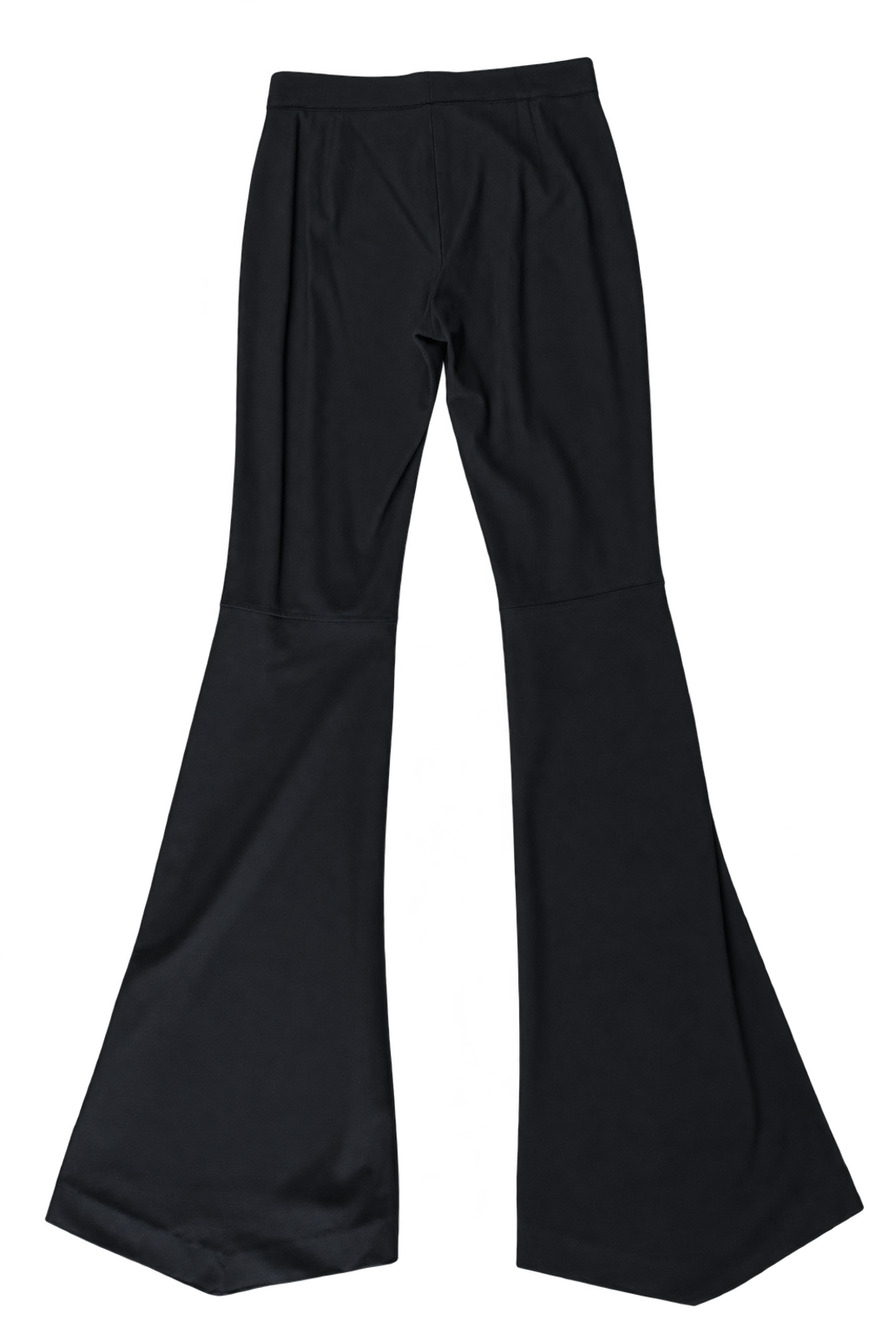 DKNY Black Dramatic Flare Pants Size 2 Asymmetric High Low Hem Y2K